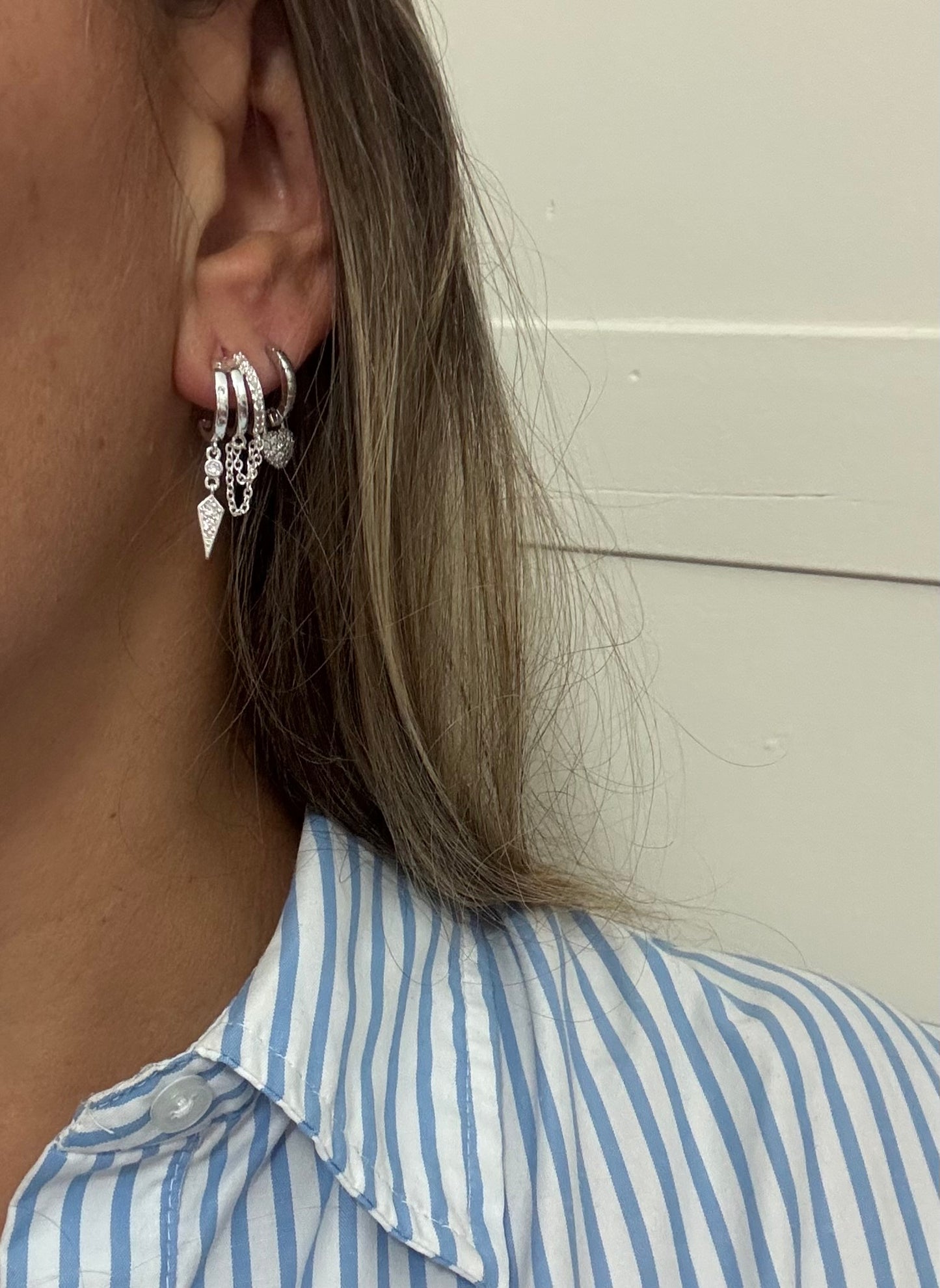 Pendientes Aros de luz en plateado