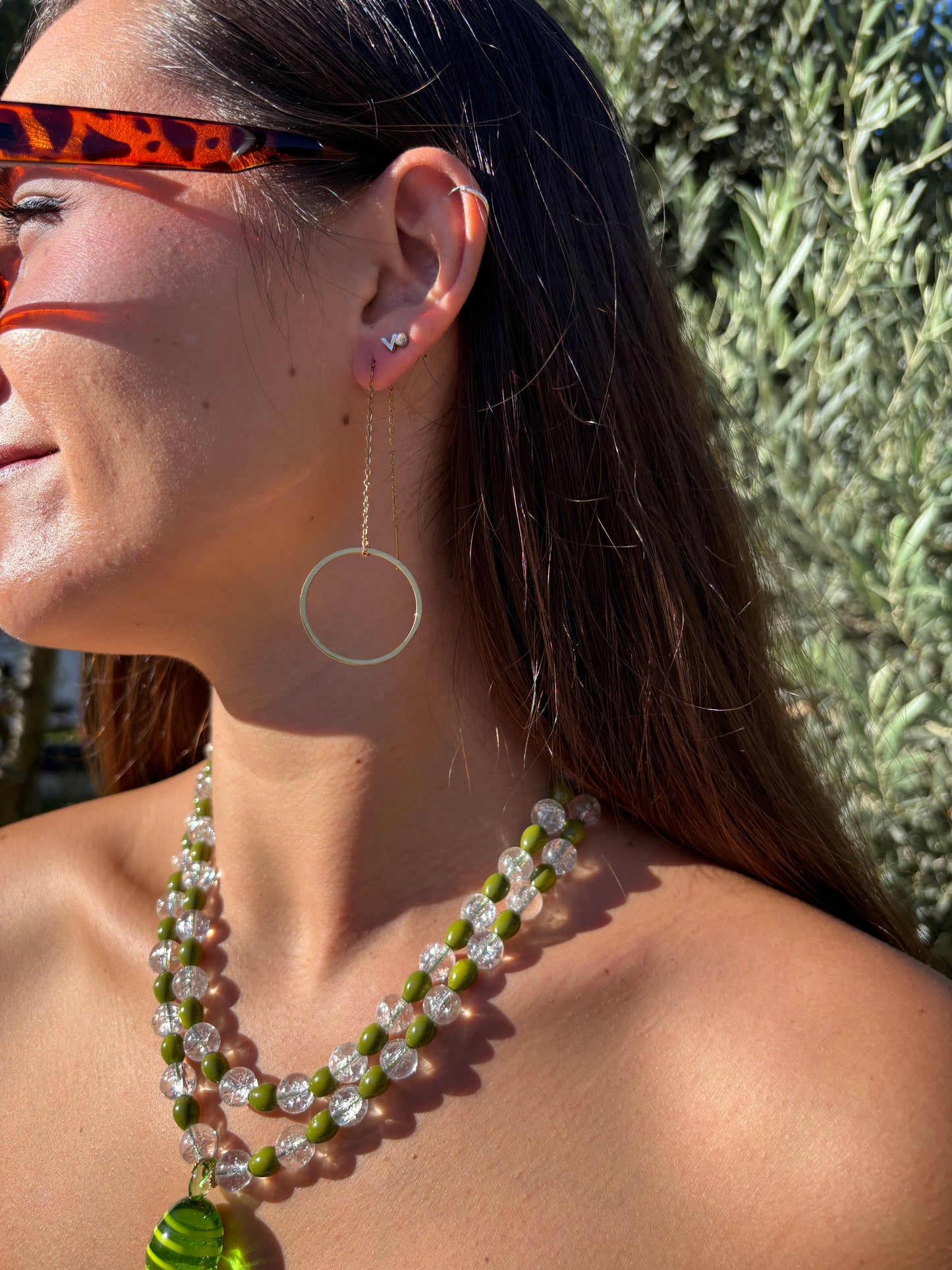 Pendientes brillo circular