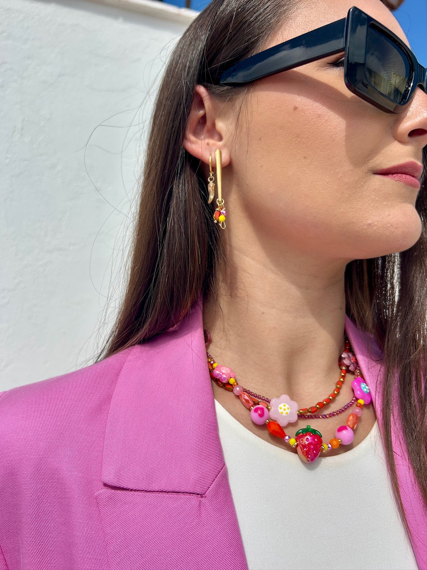 Pendientes Pombalinos rosa