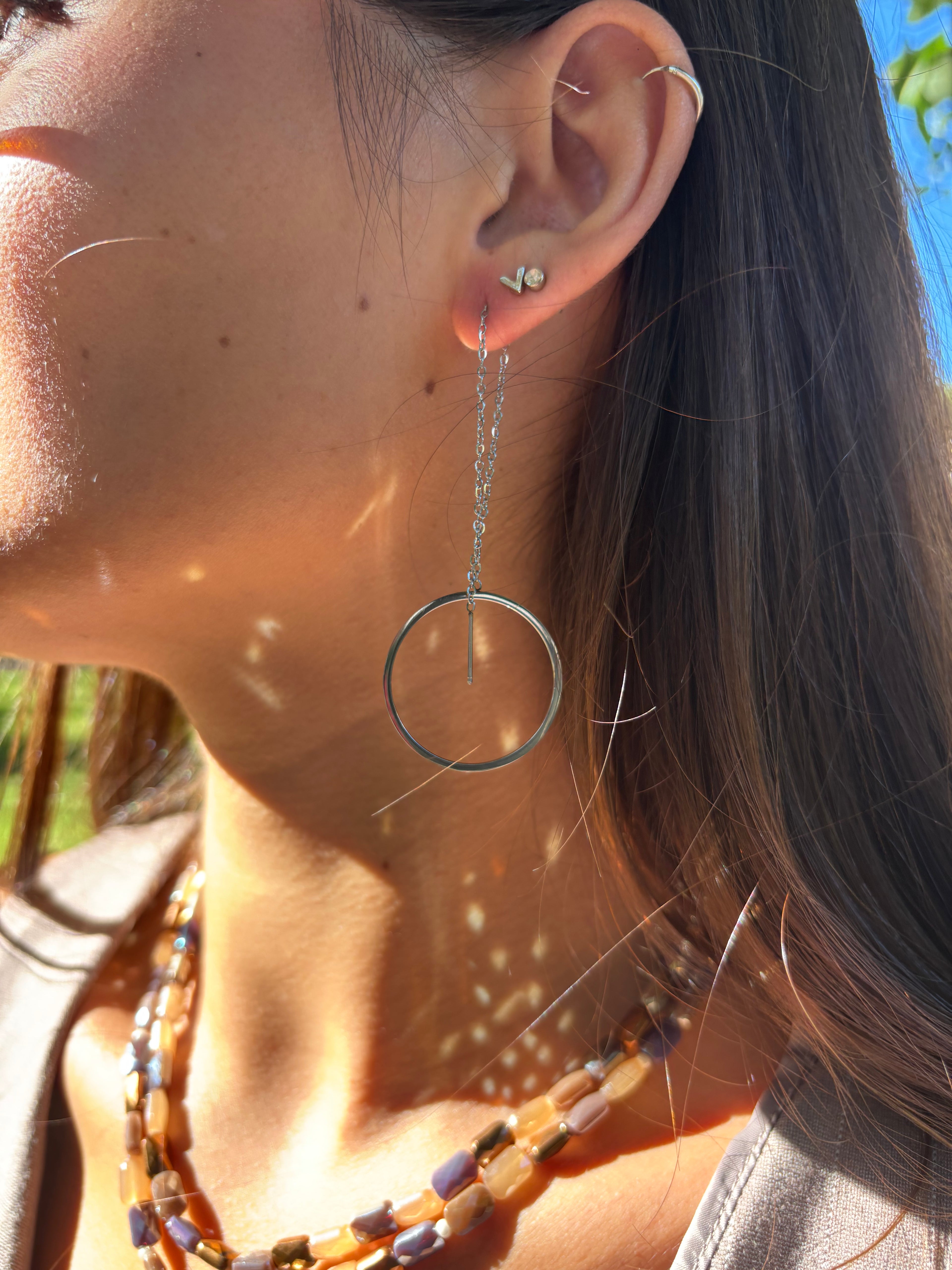 Pendientes brillo circular