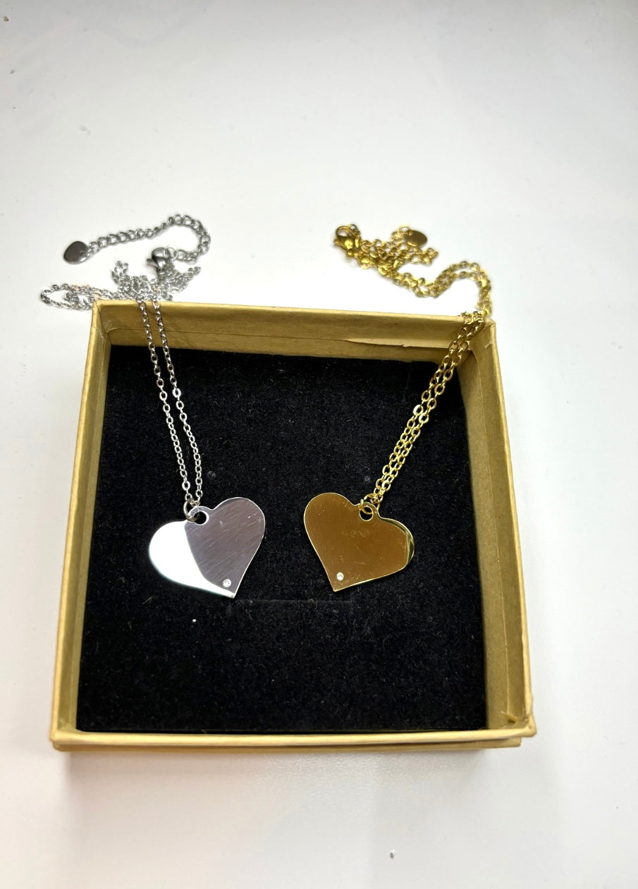 Collar corazón con circonita  personalizable