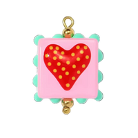 Dije corazón cristal rosa
