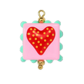 Dije corazón cristal rosa