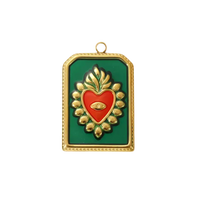 Dije corazón verde oliva