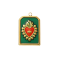 Dije corazón verde oliva