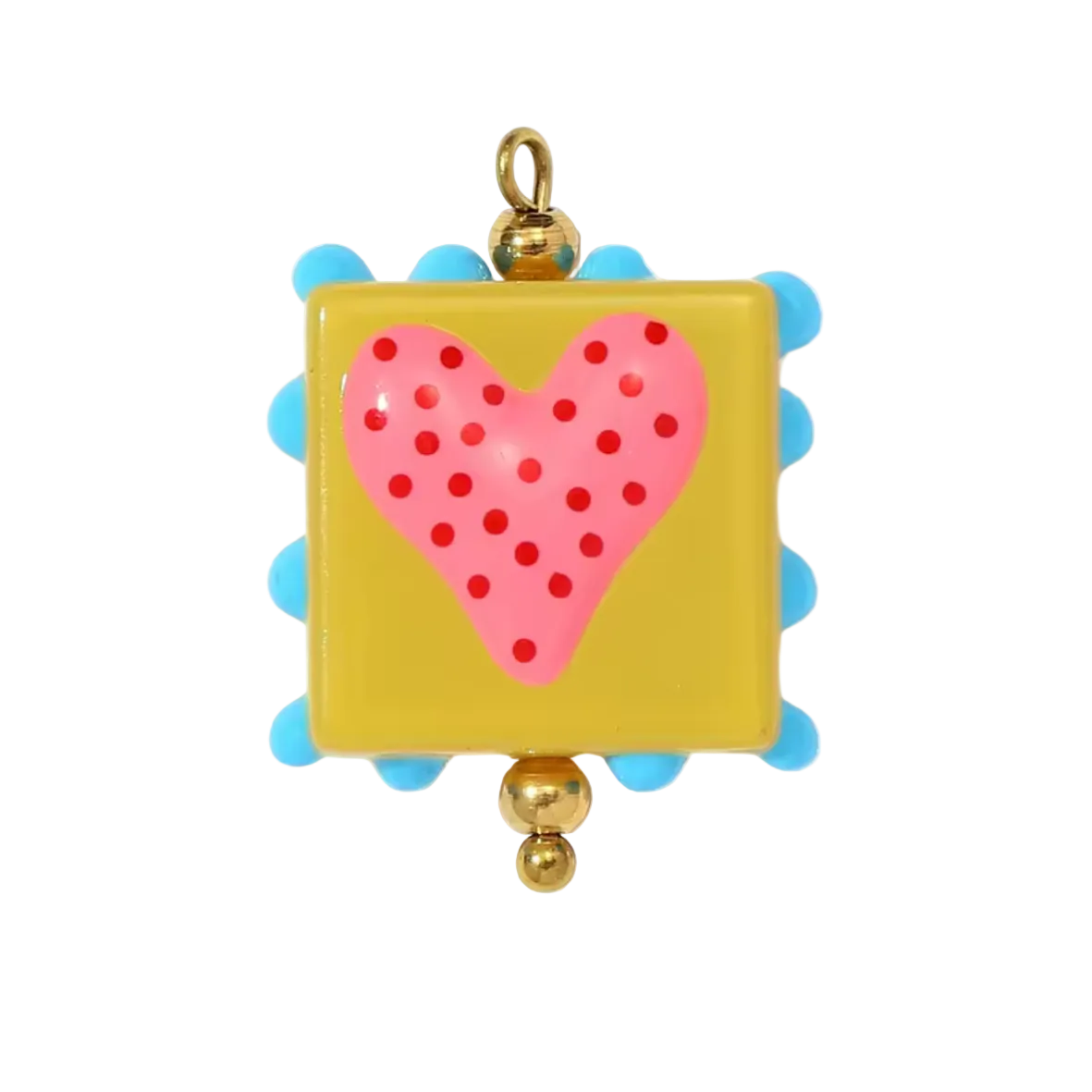 Dije corazón cristal amarillo