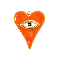 Dije corazón naranja