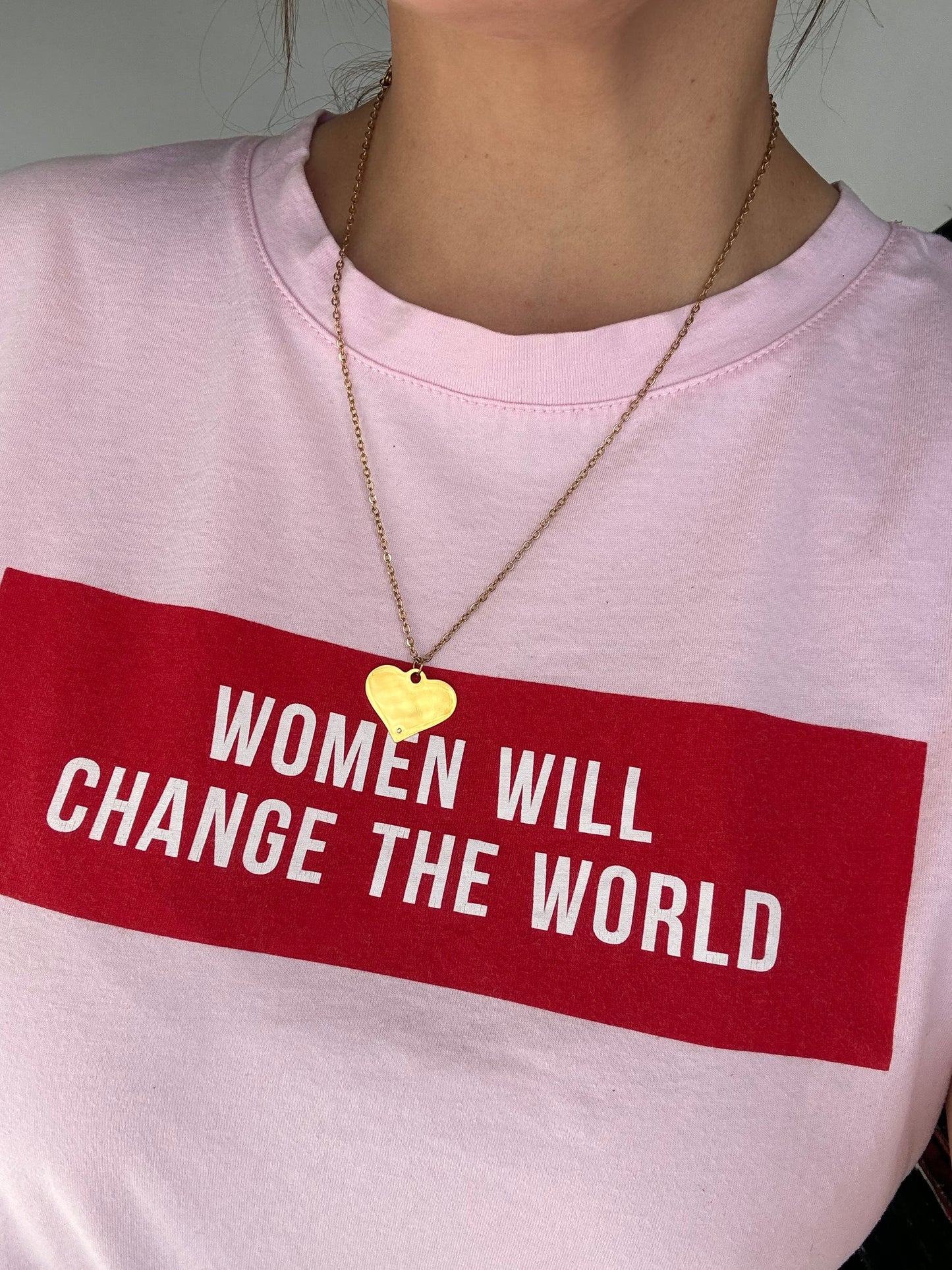 Collar corazón con circonita  personalizable