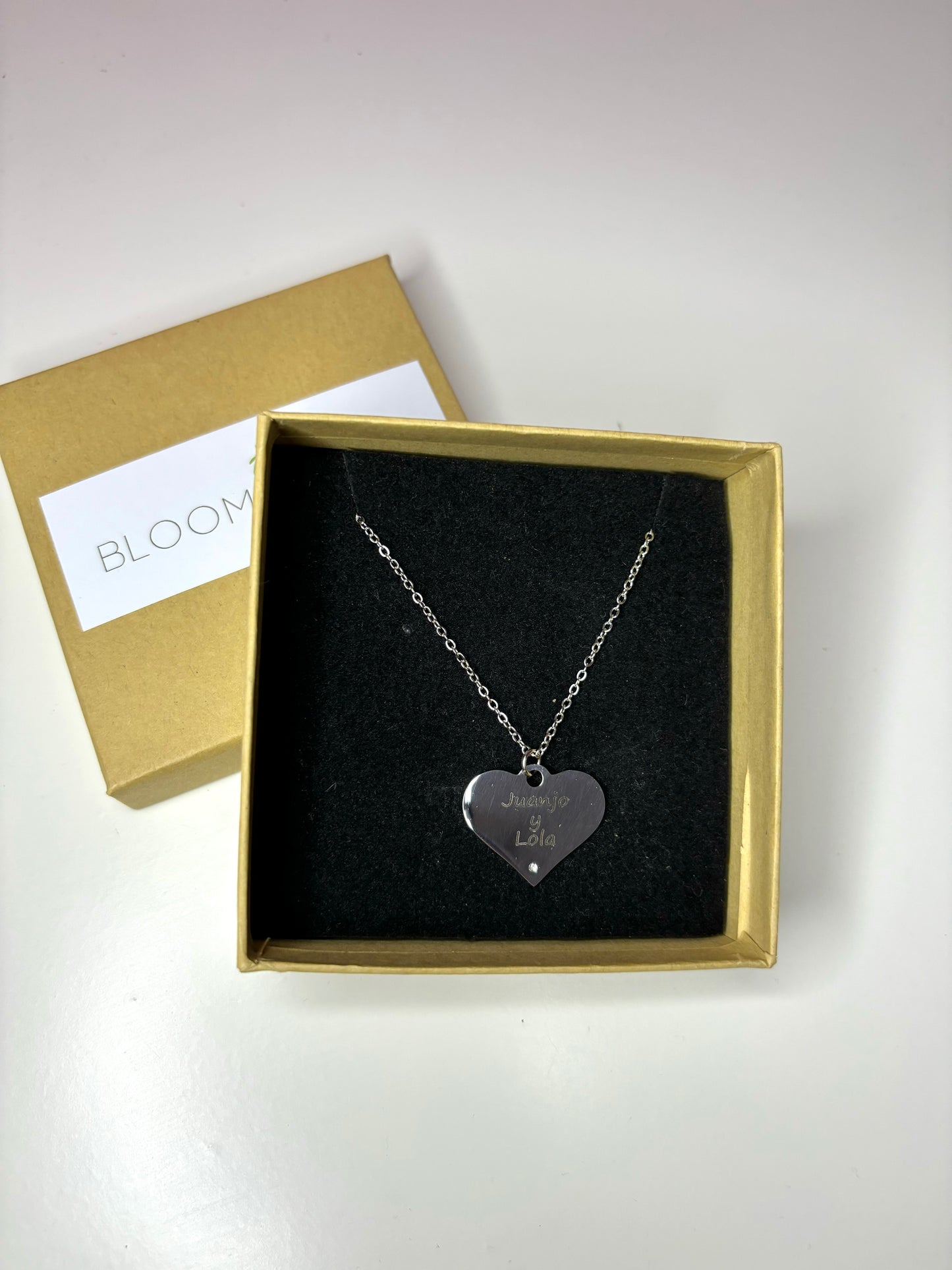 Collar corazón con circonita  personalizable