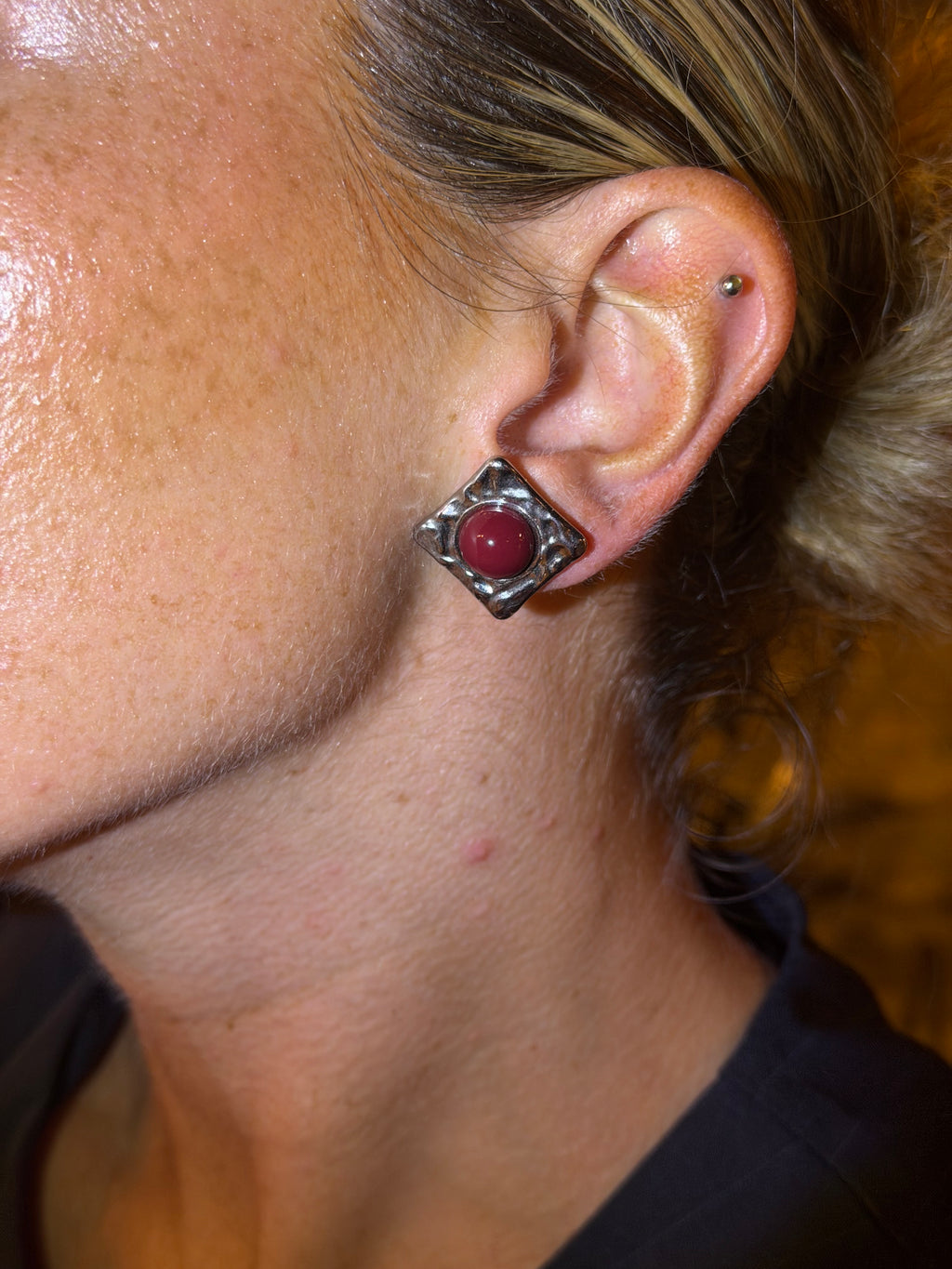 Pendientes Garnet plata