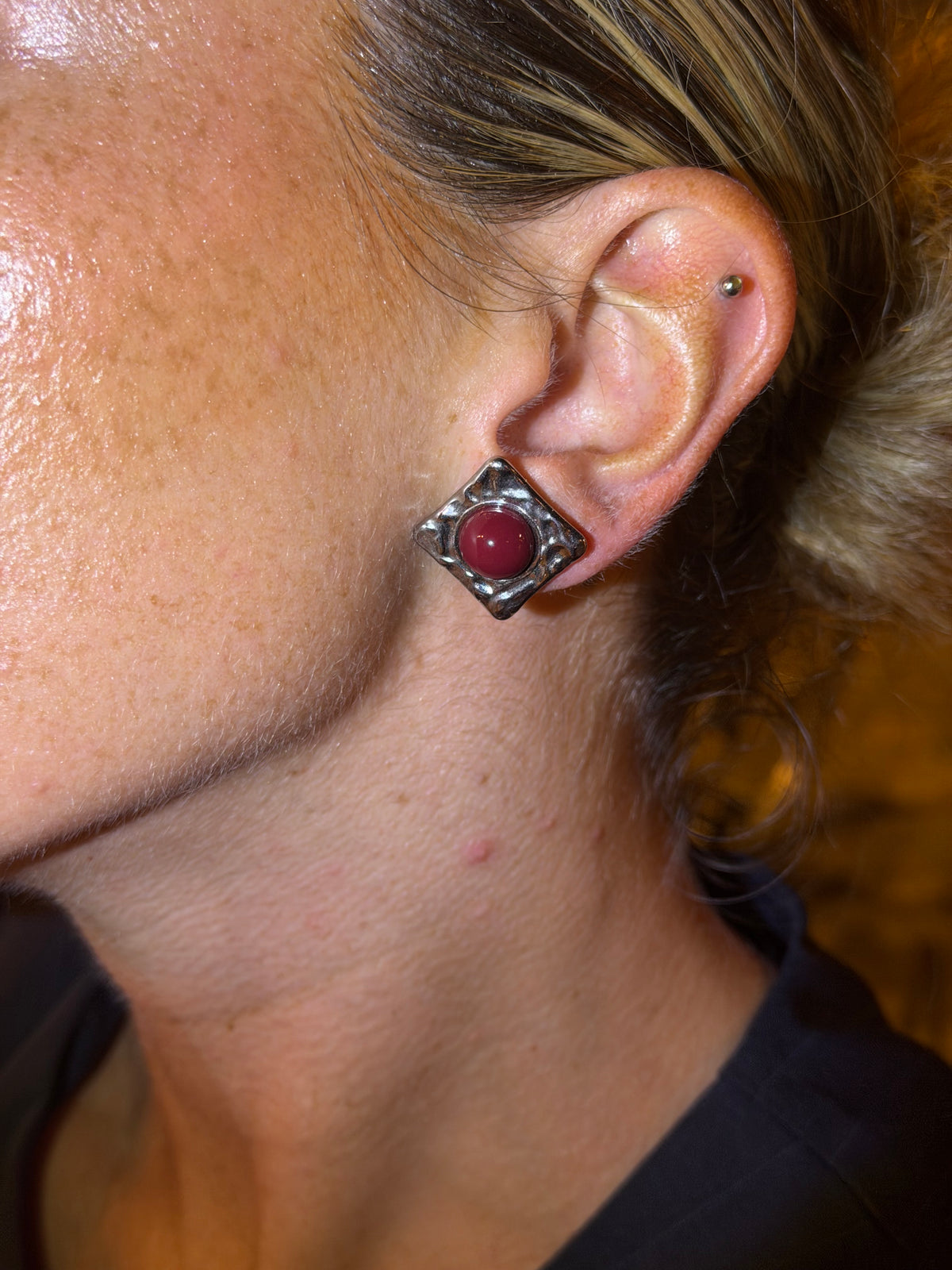 Pendientes Garnet plata