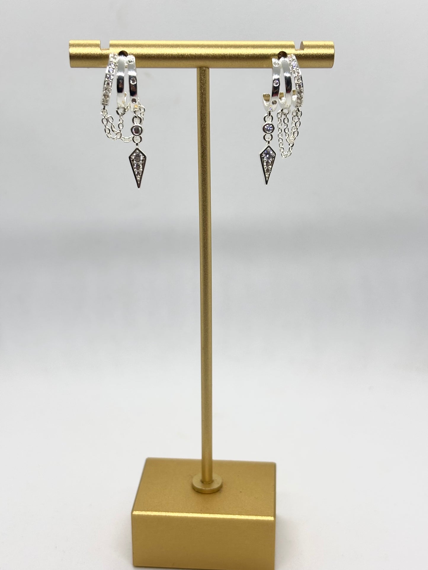 Pendientes Aros de luz en plateado