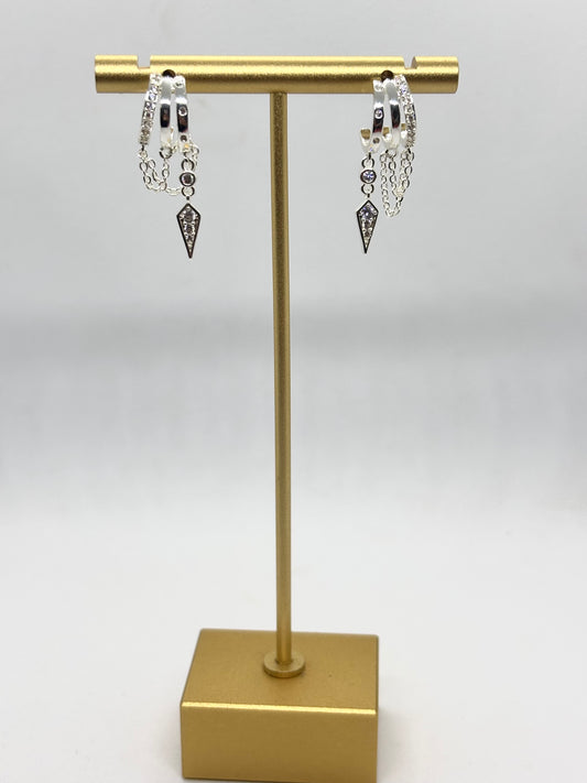 Pendientes Aros de luz en plateado