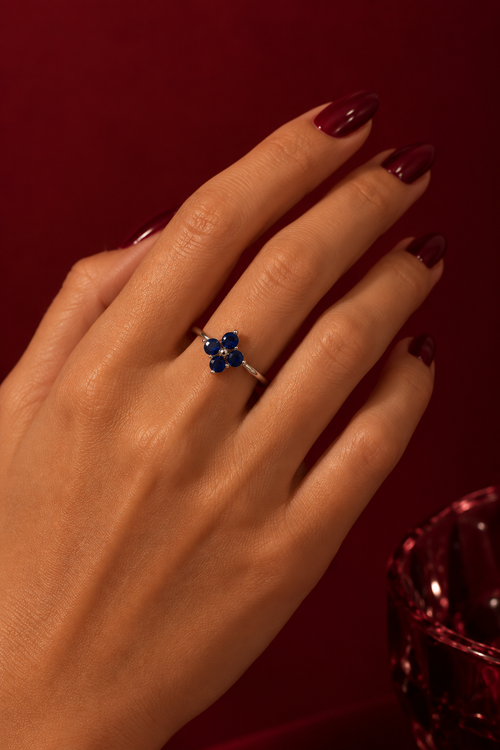 Anillo Bleu Nuit plata